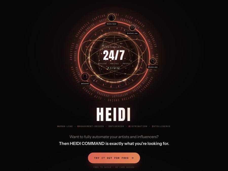 heidicommand.com — the live command deck I designed and built